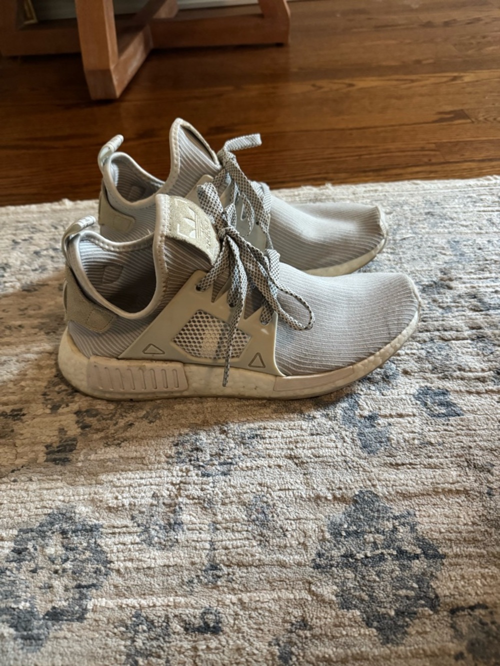 Adidas Light Gray Lace-Up Athletic Sneakers